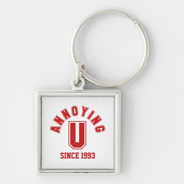 Lusnyfiken på din Premium Keychain, röd Fyrkantig Silverfärgad Nyckelring (Framsidan)