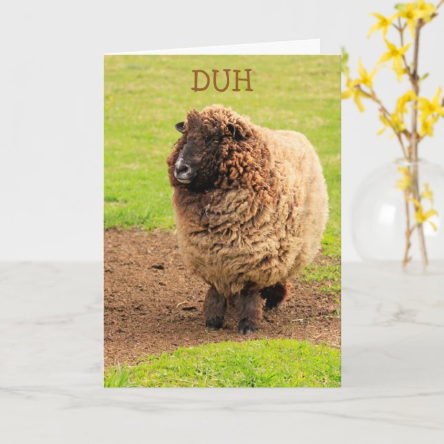 Lusnyfikna får Birthday Kort (Gul blomma)