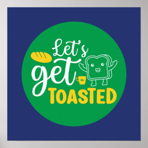 Lusnyfikning Låt oss Hämta rostad Retro Bakery Art Poster