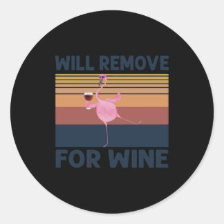 LusnyFlamingo kommer att ta bort för Vin Cute Flam Runt Klistermärke