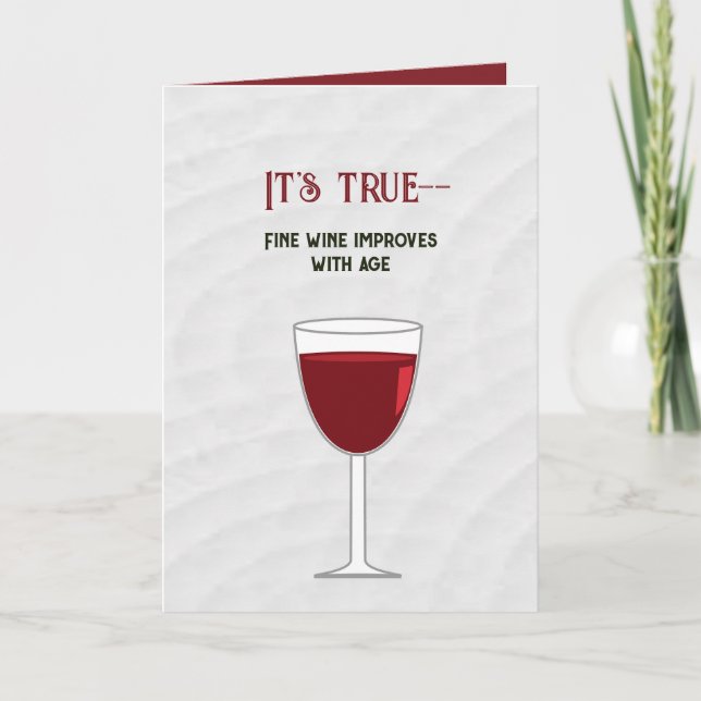Lusnygammal Vin för sensorer av Oenophile Birthday Kort (Framsida)