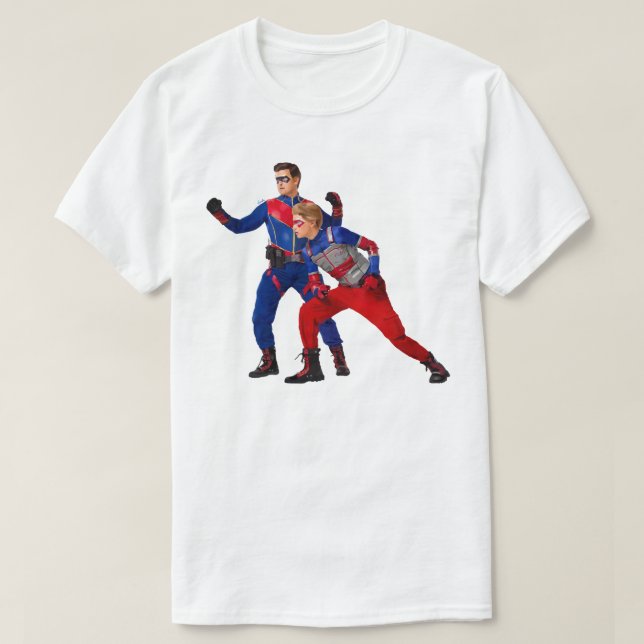 Lusnygåvor Kid Danger och kapten Man Heroic Fullt T Shirt (Design framsida)