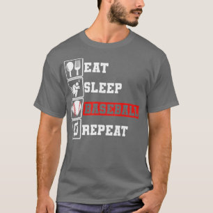 Lusnygg Baseball-spelare Ät viloläge Upprepa ba T Shirt