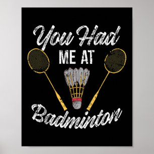 Lusnygg du hade mig på Badminton Sports Player Bir Poster