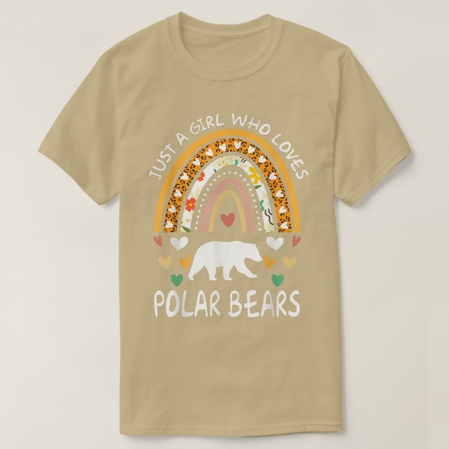 Lusnygg en flicka som Kärlek Polar Bears Rainbow L T Shirt (Design framsida)