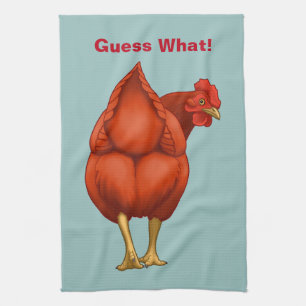 Lusnygg gissar vad Chicken Butt Red Hen Kökshandduk