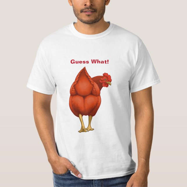Lusnygg gissar vad Chicken Butt Red Hen T-shirt (Framsida)
