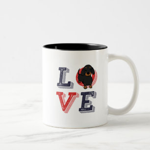 Lusnygg i Kärlek Dachshund, jag älskar min Hund, Två-Tonad Mugg