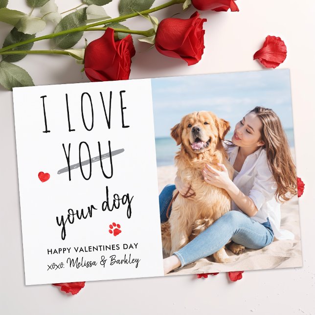 Lusnygg i Kärlek Din Hund Pet Photo Valentines day Julkort (Skapare uppladdad)