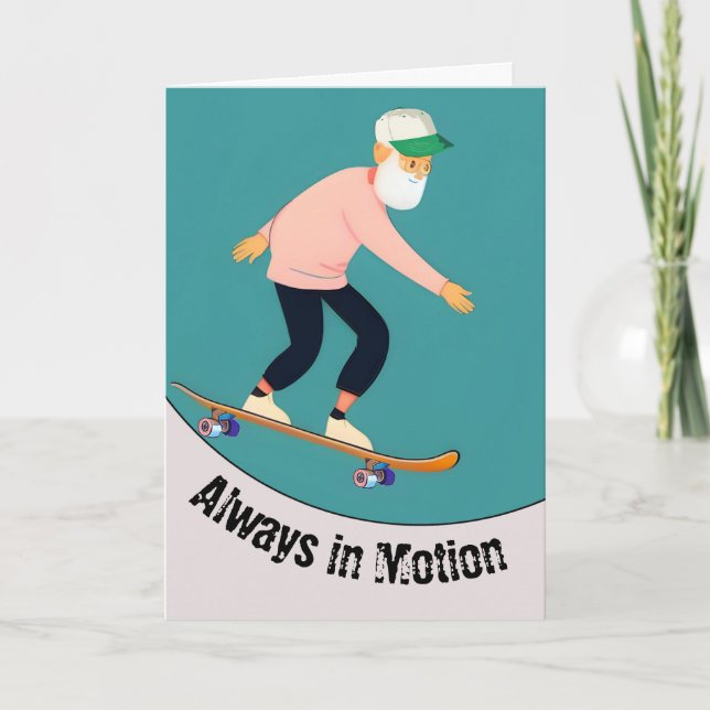 Lusnygg kille går Skate Day Alltid i Rörelse Kort (Framsida)
