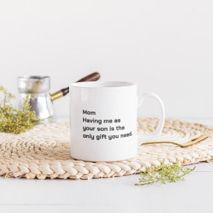 Lusnygg mamma-gåva, lustig mors dag-gåva från son kaffemugg