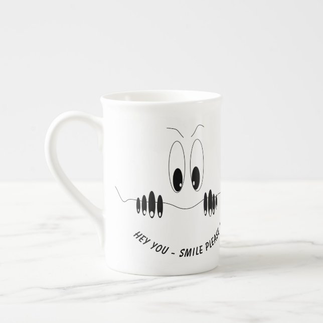 Lusnygg mug med Ögon - Anpassningsbar Benporslin Mugg (Vänster)