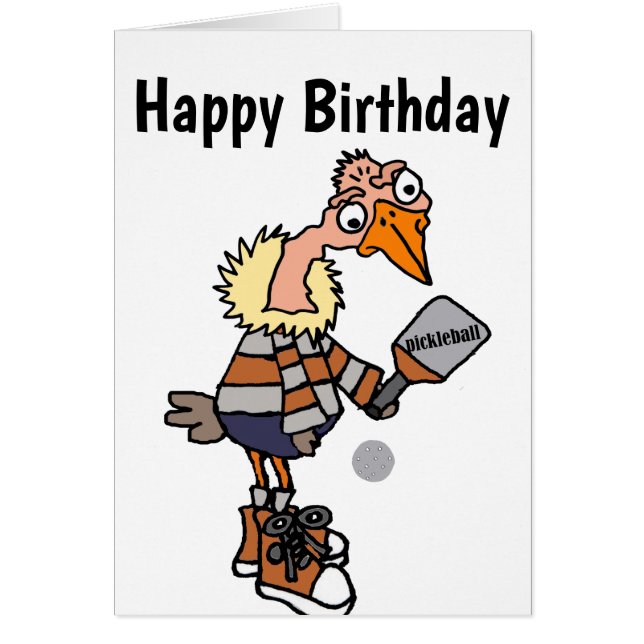 Lusnygg Tecknad för Buzzard Pickleball Player Hälsningskort (Framsidan)