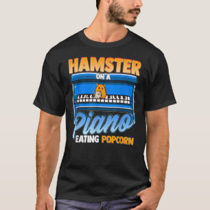 Lusnyhamster på en pianolätande popcorn t shirt