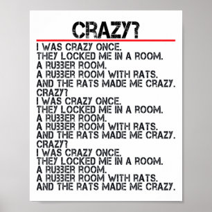 Lusnyhet Crazy Jag var galen Gång Meme Crazy jag v Poster