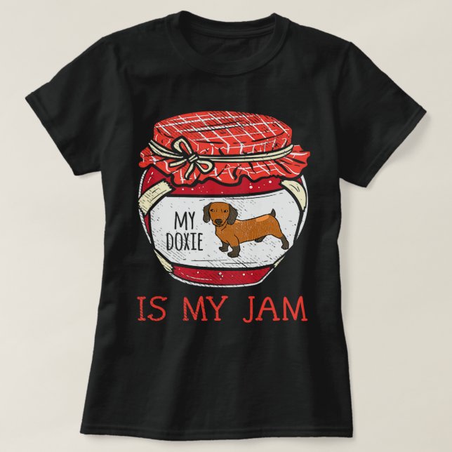 Lusnyhet Dachshund Älskare ger kvinnor att min dox T Shirt (Design framsida)
