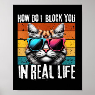Lusnyhet Invertera katt Hur blockerar jag dig Retr Poster