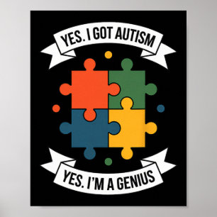 Lusnyhet - medvetandehöjande barn Autistic Puzzle  Poster
