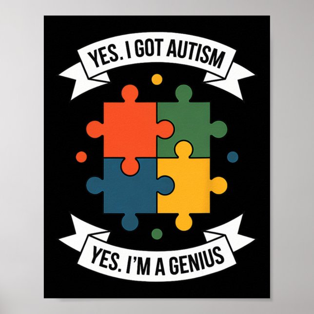 Lusnyhet - medvetandehöjande barn Autistic Puzzle  Poster (Framsidan)