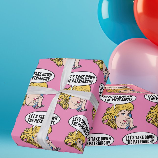 Lusnyhet Retro Feminist Pop Art Anti Patriarchy Ro Presentpapper (Skapare uppladdad)