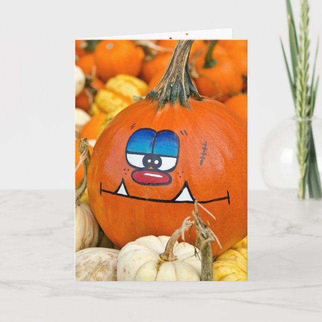 Lusnyhösten Pumpkin för Birthday Kort (Framsida)