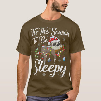 Lusnyj är säsongen för att Sömnig Santa Sloth Chri T Shirt