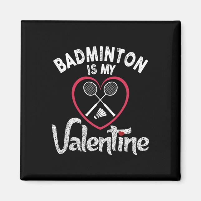 Lusnyj Badminton är min Valentine Coach Player Flä Magnet (Framsidan)