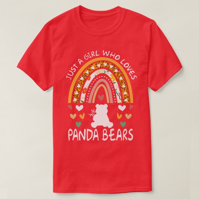 Lusnyj bara en flicka som Kärlek Panda Bears Rainb T Shirt (Design framsida)