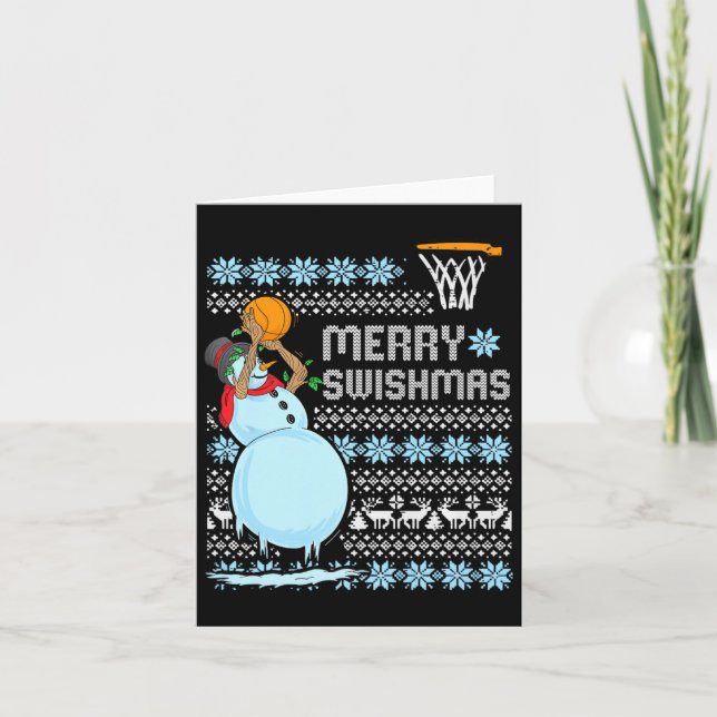 Lusnyj Basketball-julcitat Merry Swishmas Morsa Kort (Framsida)