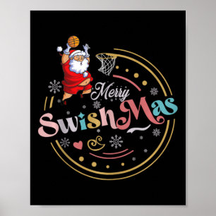 Lusnyj Basketball-julcitat Merry Swishmas Morsa Poster