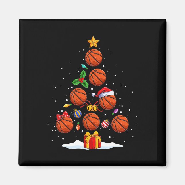 Lusnyj Basketball Julgran Ljus Julafton åt mig Magnet (Framsidan)