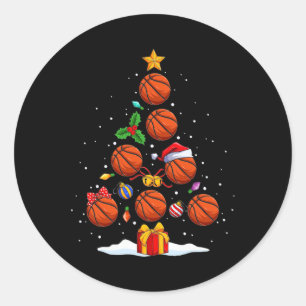 Lusnyj Basketball Julgran Ljus Julafton åt mig Runt Klistermärke