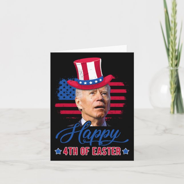 Lusnyj Biden Dazed Merry 4th of Påsk 4:e juli Kort (Framsida)