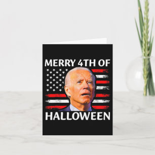 Lusnyj Biden förvirrade Merry 4th of Halloween Mem Kort