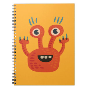 Lusnyj Big Eyed Smiling Cute Monster Anteckningsbok Med Spiral