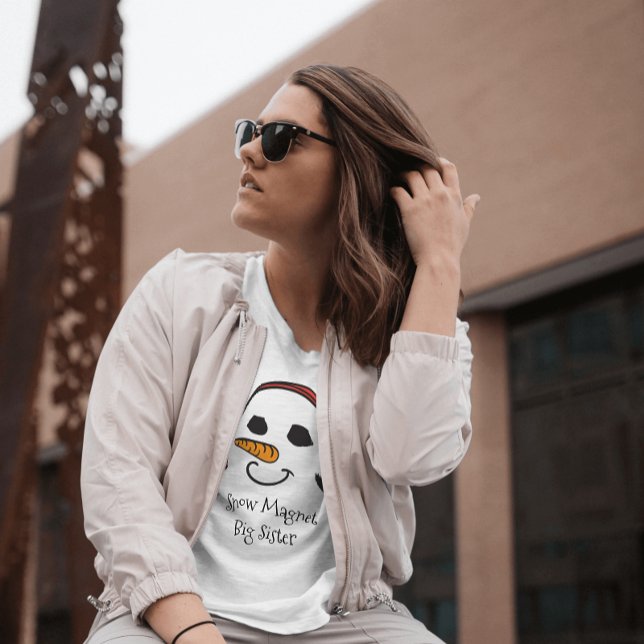 Lusnyj Big Sister Snö Magnet Cute Snögubbe Ansikte T Shirt (Skapare uppladdad)