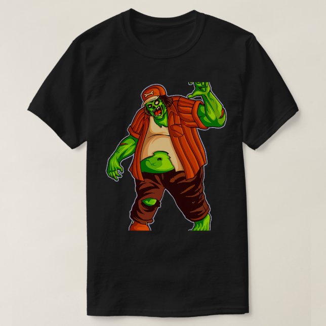 Lusnyj Big Tjock Zombie Walker med hatt teckning B T Shirt (Design framsida)