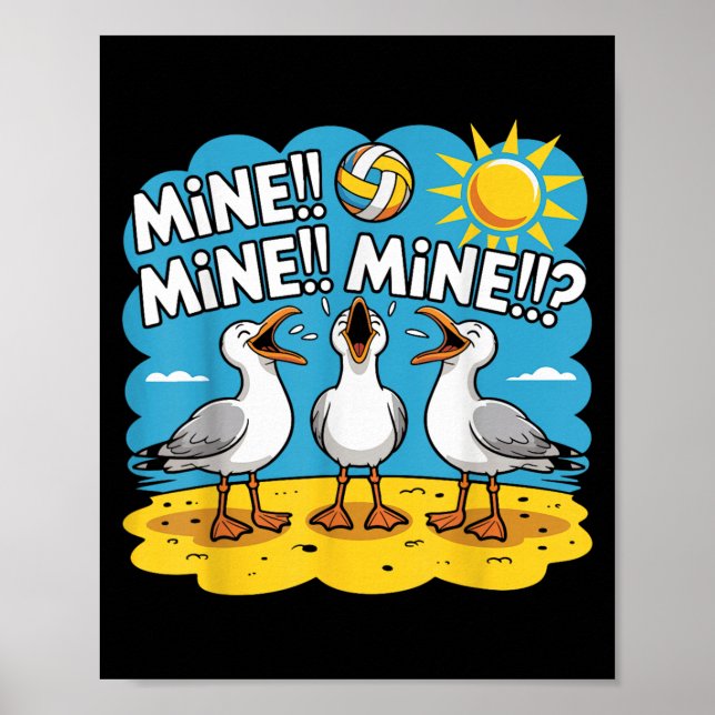 Lusnyj Bird spelar Volleyball Mine Game Day Vibes Poster (Framsidan)
