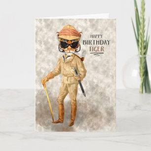 Lusnyj Birthday Big Game Hipster Tiger Safari Kort