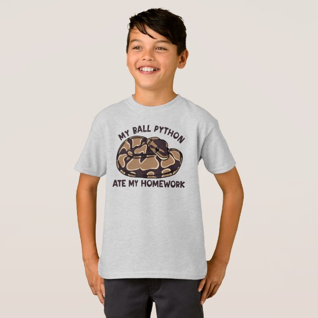 Lusnyj Boll Python Ate My Home Work Pet Snake T Shirt (Hel framsida)