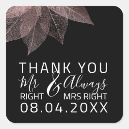 Lusnyj Bröllop Mr Höger $ Alltid Ms Höger Aniversa Fyrkantigt Klistermärke