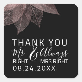 Lusnyj Bröllop Mr Höger $ Alltid Ms Höger Aniversa Fyrkantigt Klistermärke