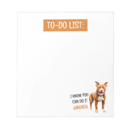 Lusnyj Brown Pit Bull Terrier to Do List Anteckningsblock