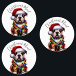 Lusnyj Bulldog Modern Cute ljus Klistermärke<br><div class="desc">Lustigt Bulldog Modern Cute Jul ljus Classic Labels, kallelser är nyckel under denna högsäsong! Besök vår Zazzle-butik för att utforska hela Cute Watercolor-samlingen av Önskemål. Med bara några klick kan du få den här fina designen levererad höger till din dörr. Om du behöver anpassa dig ytterligare, var vänlig och meddela...</div>