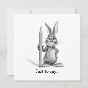 Lusnyj Bunny Hand plockade bara för att säga Tack Kort