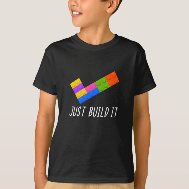 Lusnyj Byggde just att det Byggde Blocks Gift Mana T Shirt (Framsida)