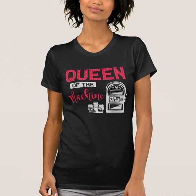 Lusnyj Casino Gambling Queen-kortplats Maskin Quot T Shirt (Framsida)