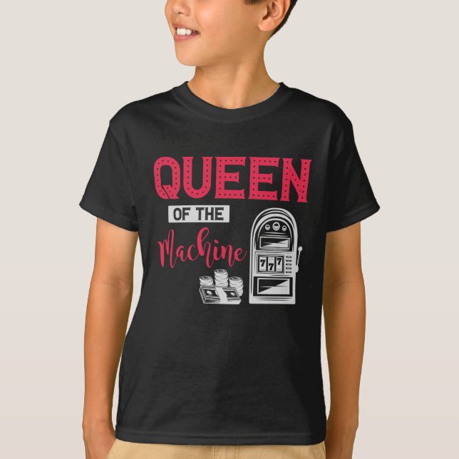 Lusnyj Casino Gambling Queen-kortplats Maskin Quot T Shirt (Framsida)