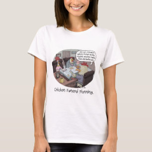 Lusnyj Chicken Funeral Planning med söta kyckling T Shirt