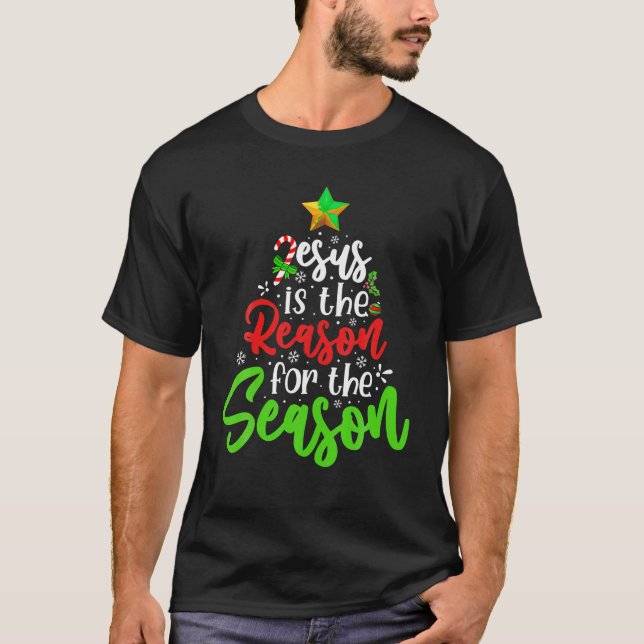 Lusnyj Christian Jesus Reason jul Stockin T Shirt (Framsida)